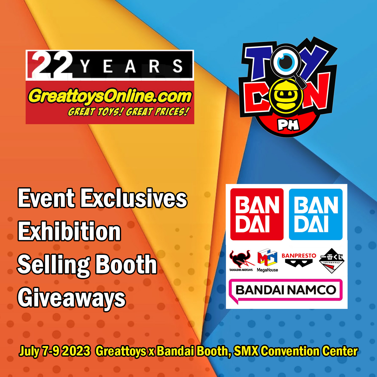 Visit GreattoysOnline.com at TOYCON 2023 for Bandai Event Limited figures and deals