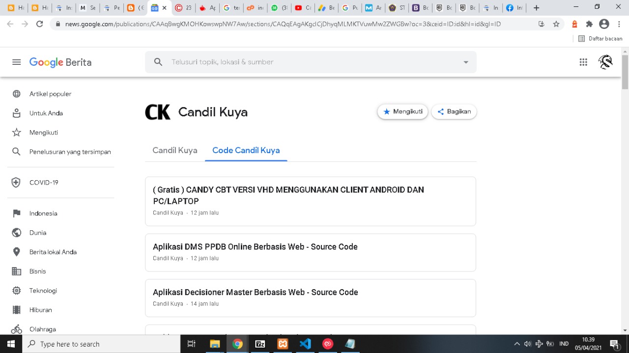 Google News Code Candil Kuya