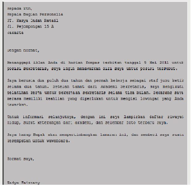 Mr.Share: Contoh Surat Lamaran Kerja Terbaik 2011