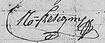 Signature de Jacques Romain sur son acte de mariage - Pîtres 