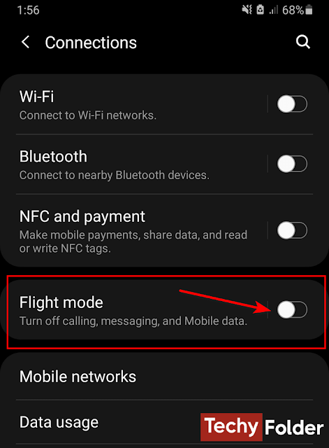 Enable and disable the airplane mode