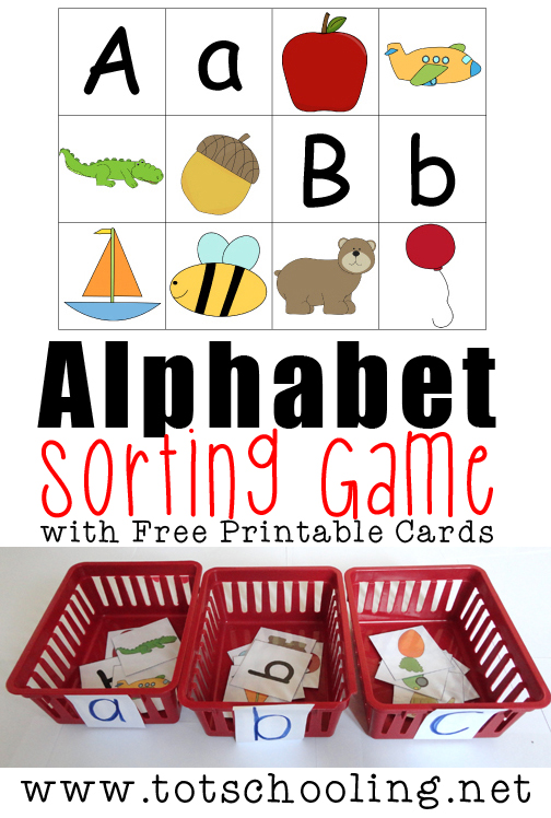 Alphabet Sorting Game with Free Printable | Totschooling ...