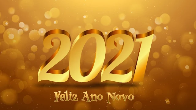2021 Feliz Ano Novo Dourado