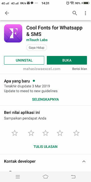 Cara Mengganti Font Whatsapp Kamu Agar Lebih Menarik dan Lucu Menggunakan Cool Fonts Application mahasiswa excel