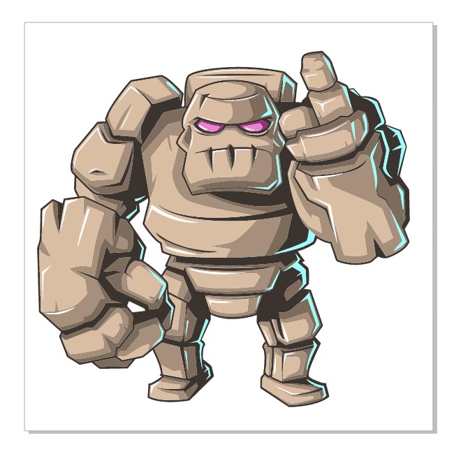 vectores para estampar golem clash of clans