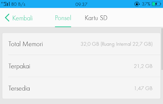 2 Cara Melihat Sisa Memori dan RAM Di HP Oppo