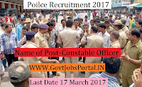 Police Recruitment 2017– 273 Constable Officer