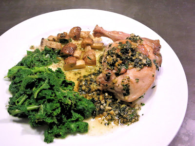 lapin, chou kale, persillade