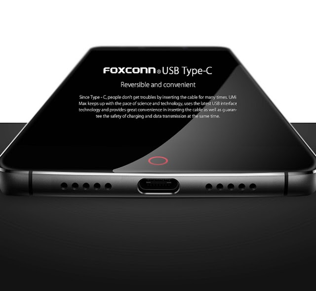 The bottom of this smartphone embedded USB Type C from Foxconn.