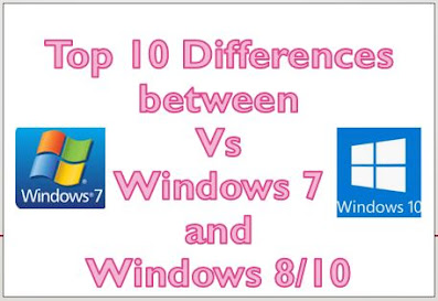 Top 10 Differences between Windows 7 and Windows 8/10