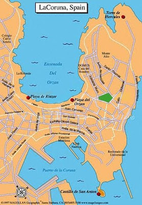 La Coruna Tourism Map