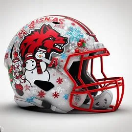 Arkansas State Red Wolves Christmas Helmets