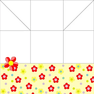 Red Flowers in Yellow, the bottom of the Box.