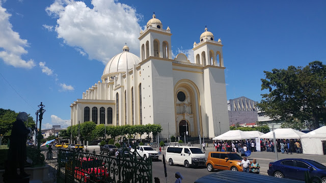 Metropolitan Cathedral in San Salvador Downtown