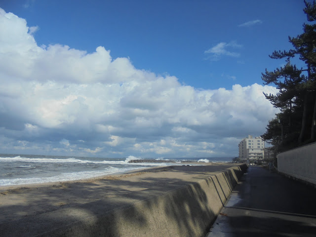 皆生温泉の海岸通り