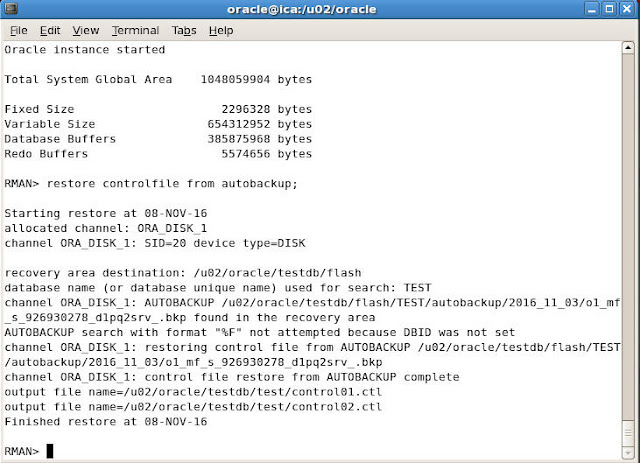 Performing Disaster Recovery using RMAN