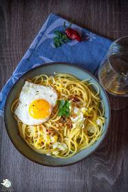 Pasta mit Spiegelei