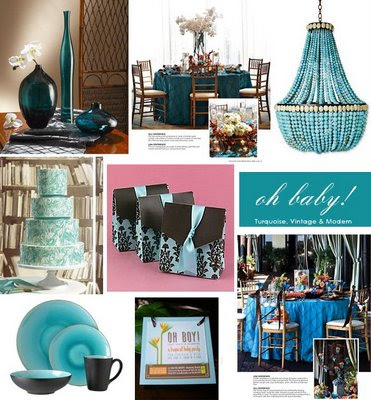 brown and turquoise wedding ideas