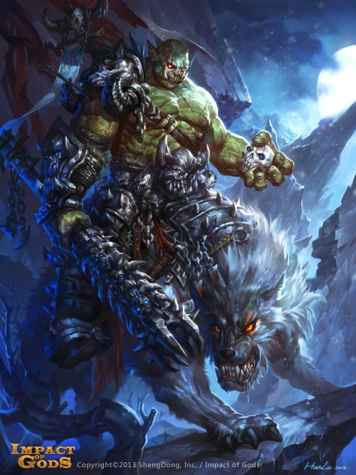 Lu Hua ilustrações arte conceitual fantasia games Orc