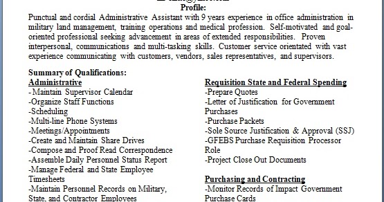Program Administrative Assistant Sample Resume Format in ...