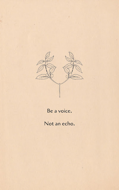 Inspirational Motivational Quotes Cards #7-26 Be a voice. Not an echo.  