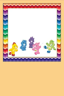 Care Bears with Rainbow Free Printable Labels.