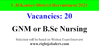 20 Staff Nurse Vacancies in Chhattisgarh