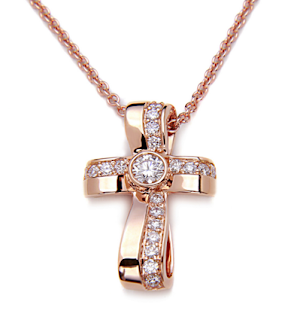 Rose Gold Cross Necklace Pure Gold