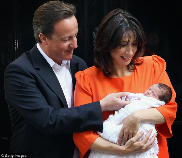 david cameron son. British David Cameron and his