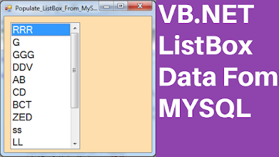  How To Fill A ListBox From MySQL DataBase In VbNet VB.Net Populate ListBox With MySQL Data