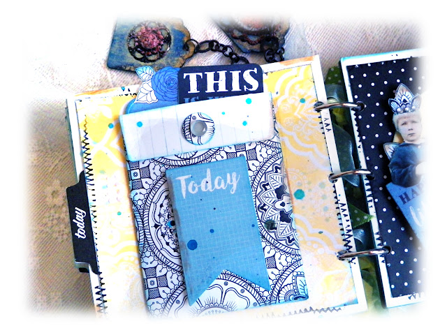 Happy Mini Album by Lisa Novogrodski for Scraps of Darkness using the April Kit Blue Skies and Sunshine