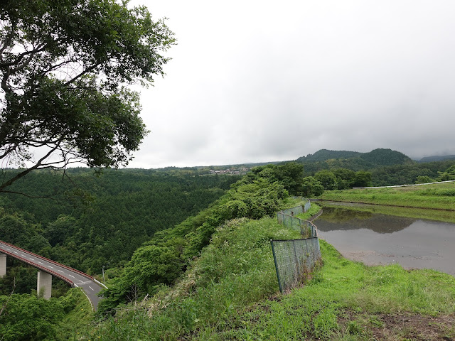 鳥取県西伯郡伯耆町添谷　丘の上の田園からの眺望