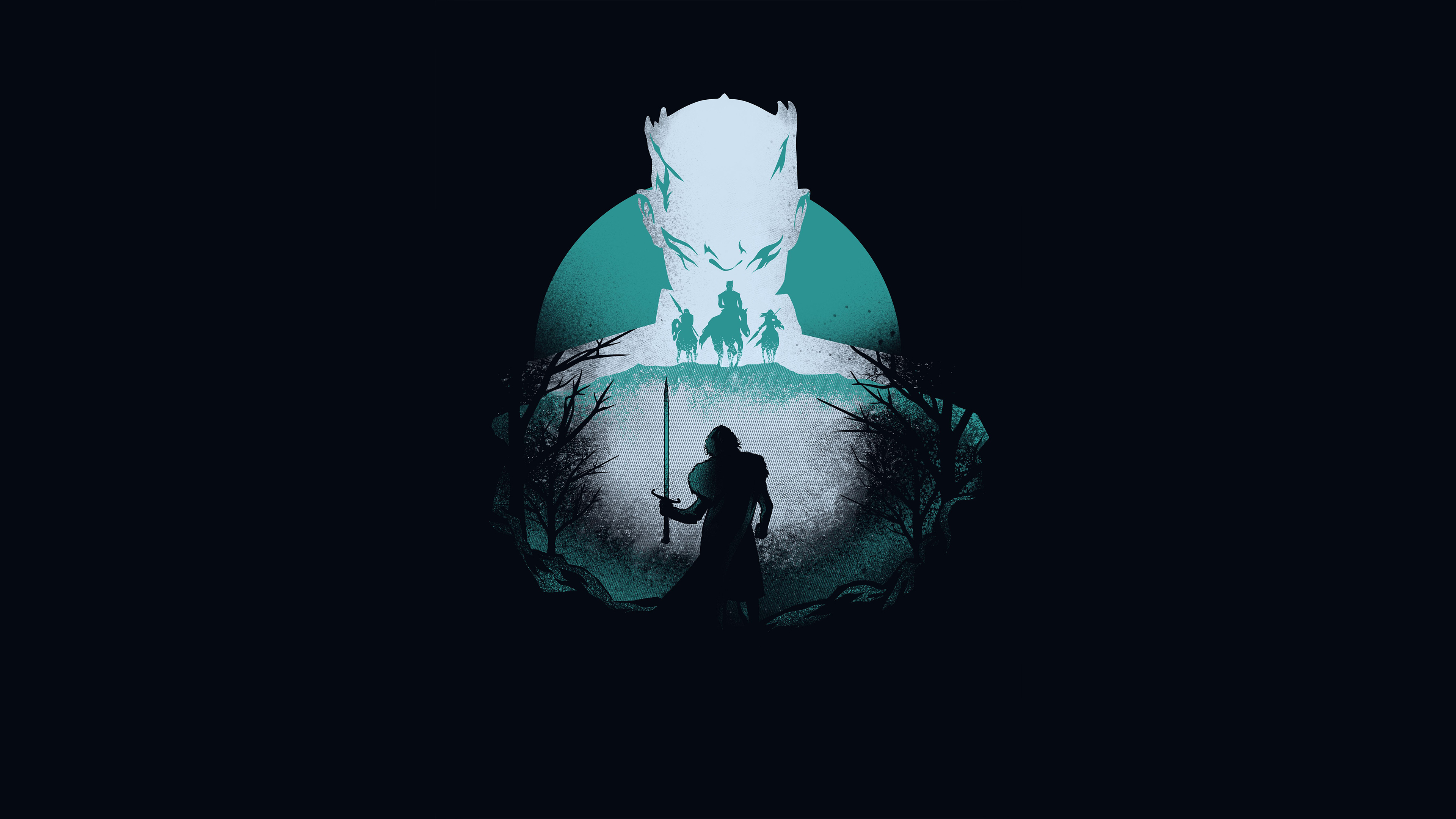  Night  King  Jon Snow Minimalist Game  of Thrones  4K  52 