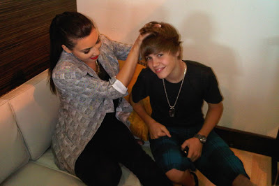 Justin Bieber with Kim Kardashian