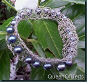 crochet blue pearl bracelet2