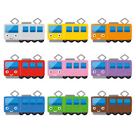 いろいろな電車のキャラクターのイラスト かわいいフリー素材集