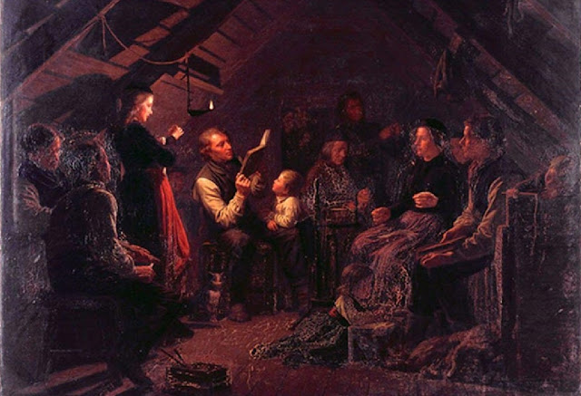Картина с изображением исландской семьи в квёльдваке
