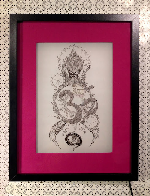 om light, mandala drawing, light frame