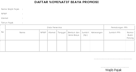 KETENTUAN MENGENAI BIAYA PROMOSI