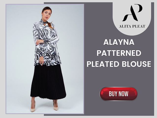 Alayna Patterned Pleated Blouse