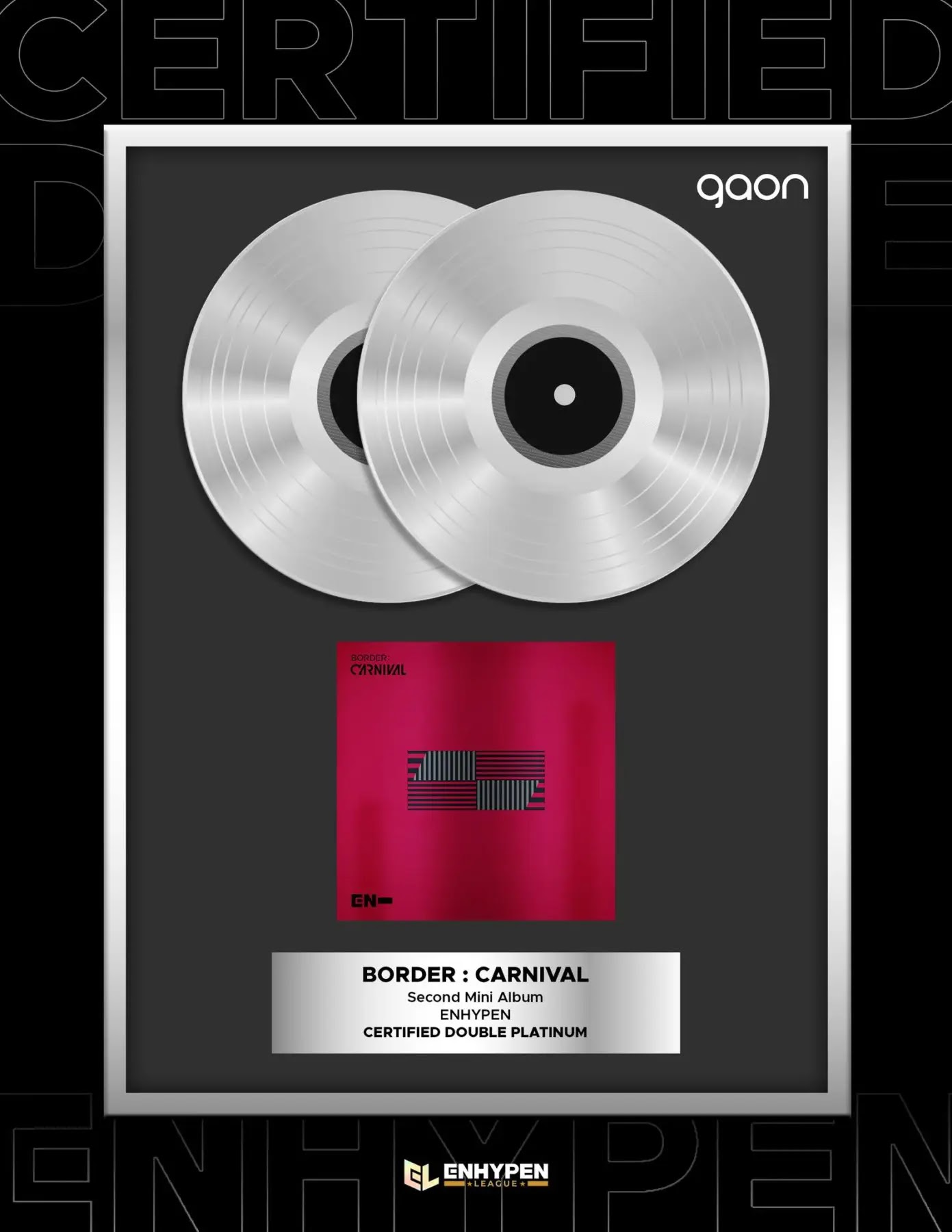 ENHYPEN Album 'BORDER: CARNIVAL' Gets Double Platinum Gaon and Gold RIAJ Certificates