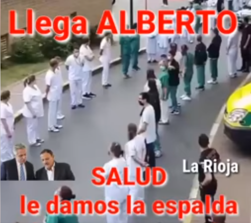 Una fake news donde se muestra el rechazo de los trabajadores de salud al Presidente. Fue en Bélgica.