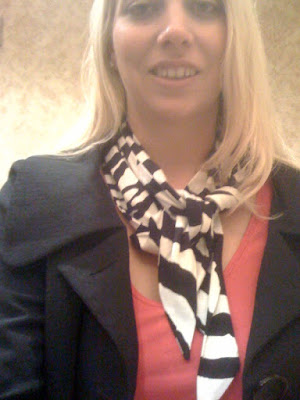 Express zebra scarf @ Brittany's Cleverly Titled Blog