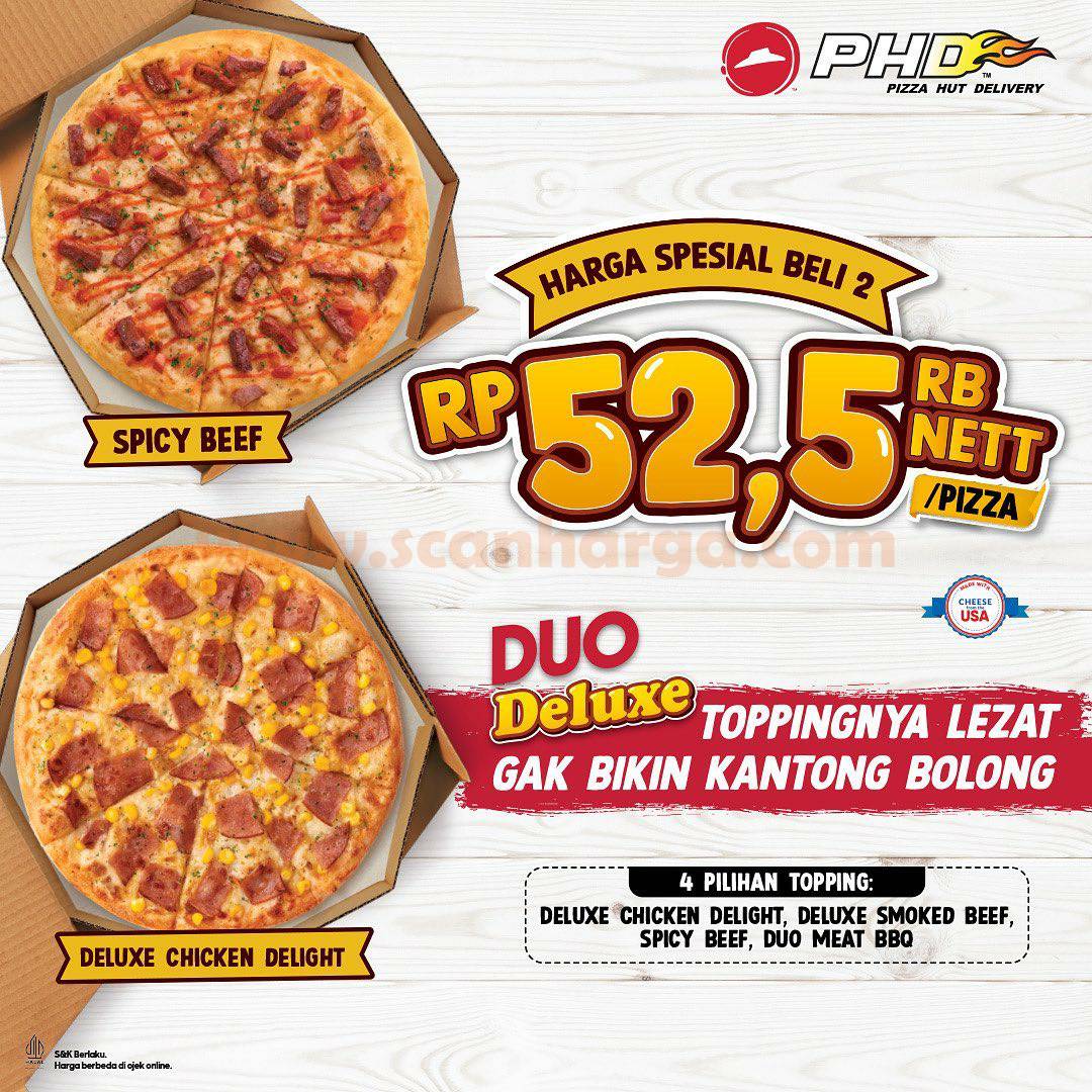 Promo PHD Beli Pizza Duo Deluxe Cuma Rp 52.500 Nett