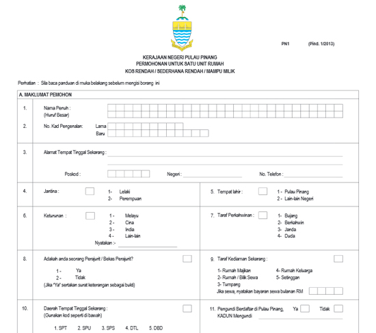 Borang permohonan perumahan ppr auntieandemcom prosedur 