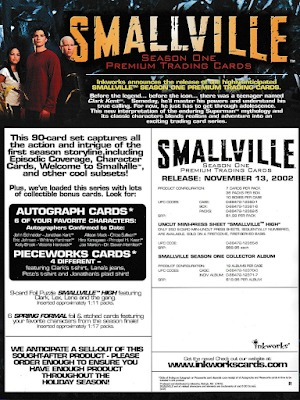 2002 Inkworks - Smallville Season One - Dealer Press Sheet 2