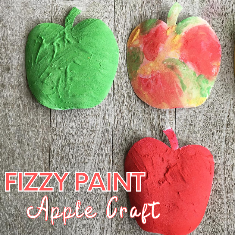 Fizzy paint apple craft