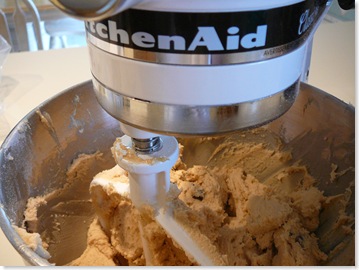 Mixing the cookie dough