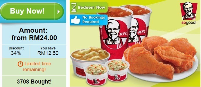 KFC voucher offer, groupon malaysia, discount, kl, Klang Valley