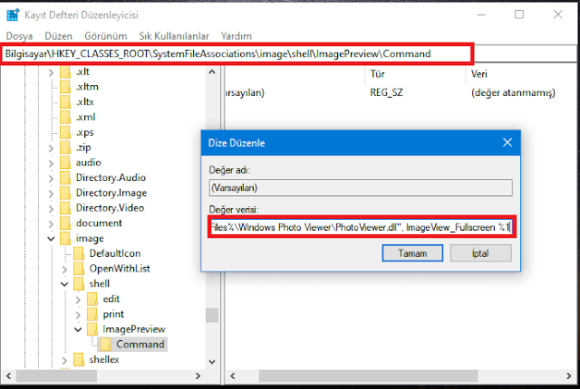 Windows 10'da Fotoğraf Görüntüleyici için Bağlam Menüsüne Görüntü Önizleme Ekleme